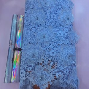 Luxury crystal Guipure lace with chiffon.
