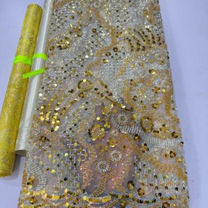 Handbeaded lace.