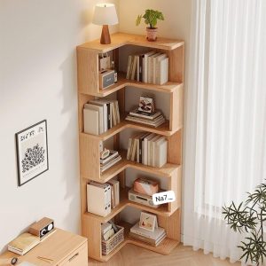Corner book shelf.