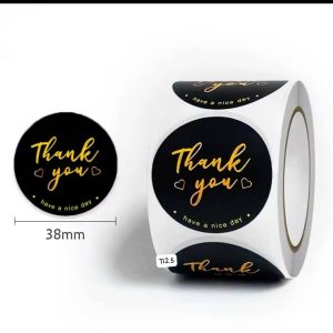 Round roll Floral "Thank You" Stickers.