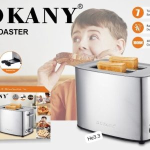 Sokany electric stainless steel 2 slice multi-purpose pop-up toaster.
